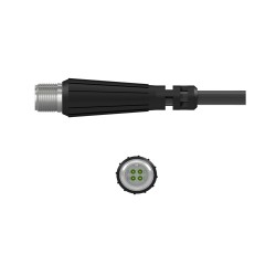 R4J 4 Pin MINI-MIL Connector with Rubber Bending Strain Relief