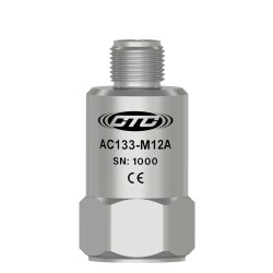 AC133-M12A ALACSONY FREKVENCIÁJÚ GYORSULÁSMÉRŐ, FELSŐ KIMENETI 4 TŰS M12 CSATLAKOZÓ, 500 MV/G, ±10%