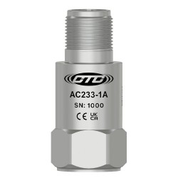 AC233 PREMIUM ALACSONY FREKVENCIÁJÚ REZGÉSGYORSULÁS ÉRZÉKELŐ, FELSŐ KIMENETI 2 TŰS CSATLAKOZÓ, 500 MV/G, ±5%