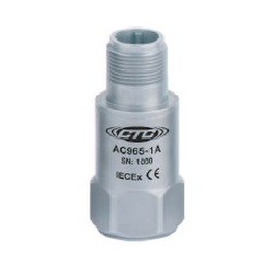 AC965 Low Capacitance, IEC Certified (IECEx), Intrinsically Safe Accelerometer, Top Exit Connector/Cable, 100 mV/g