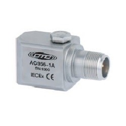 AC956 IECEx minősítésű gyújtószikramentes rezgésgyorsulás érzékelő: 100 mV/g érzékenység, oldalsó kivezetésű