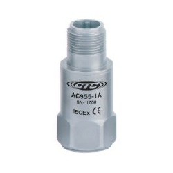 AC955 IEC Certified (IECEx), Intrinsically Safe Accelerometer, Top Exit Connector/Cable, 100 mV/g  NOT AVALIABLE!