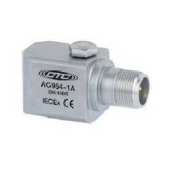 AC954 IECEx minősítésű gyújtószikramentes rezgésgyorsulás érzékelő: 50 mV/g érzékenység, oldalsó kivezetésű