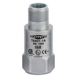 TA931 Class I, Division 2/Zone 2 Accelerometer, Dual Output High g Accelerometer, Temperature/Acceleration, 10 mV/g, 10 mV/°C