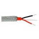 CB802 - Twisted, shielded pair, red Teflon cable, stainless steel braided sheathing