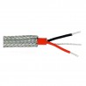 CB802 - Twisted, shielded pair, red Teflon cable, stainless steel braided sheathing