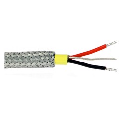 CB811 - Twisted, shielded pair cable, yellow Teflon jacket, stainless steel braided sheathing,