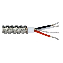 CB212, 3 conductor cable, stainless steel armor, white Teflon cable