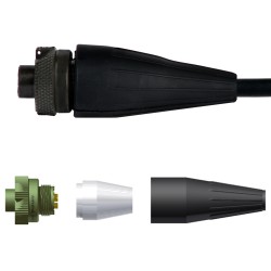 CF-D2C - 2 socket MIL connector kit, w/rubber bending strain relief