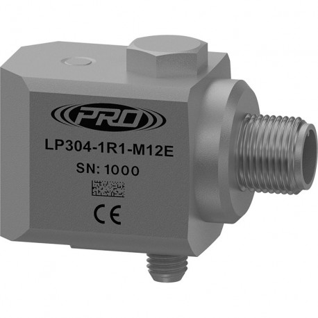 LP304-M12E loop power rezgésgyorsulás érzékelő és távadó: 4-20 mA, oldalsó kivezetésű 4 Pin-es M12-es csatlakozó