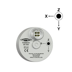 TCEB331 PREMIUM MINIATURE INDUSTRIAL CIRCULAR TRIAXIAL ACCELEROMETER, 100 MV/G