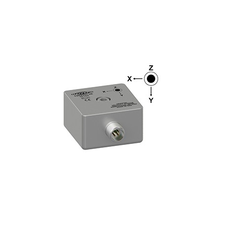 TXEA331-VE Prémium Piezo, triaxiális rezgéssebesség érzékelő, oldal kivezetés, 4 tüskés Mini-Mil csatlakozó, 4 mV/mm/sec