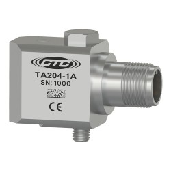 TA204  Kettős kimenetű érzékelő, hőmérséklet és gyorsulás, oldal kimenetű 3 tűs csatlakozó, 100 mV/g, 10 mV/°C