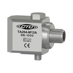 TA204-M12A Kettős kimenetű érzékelő, hőmérséklet és gyorsulás, oldal kimenetű 4 tűs M12 csatlakozó, 100 mV/g, 10 mV/°C