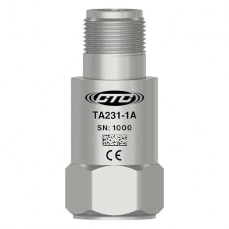 TA231 Kettős kimenetű érzékelő, hőmérséklet és gyorsulás, felső kimenetű 3 tűs csatlakozó, 10 mV/g, 10 mV/°C, ±10%