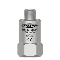 TR133-M12A RTD érzékelő, felső kivezetésű 4 tűs M12 csatlakozó, 500 mV/g, ±10%