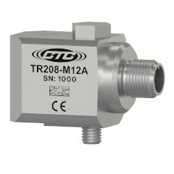 TR208-M12A Magas hőmérsékletű RTD érzékelő, max. hőmérséklet 162°C, felső kivezetésű 4 tűs M12 csatlakozó, 100 mV/g, ±10%